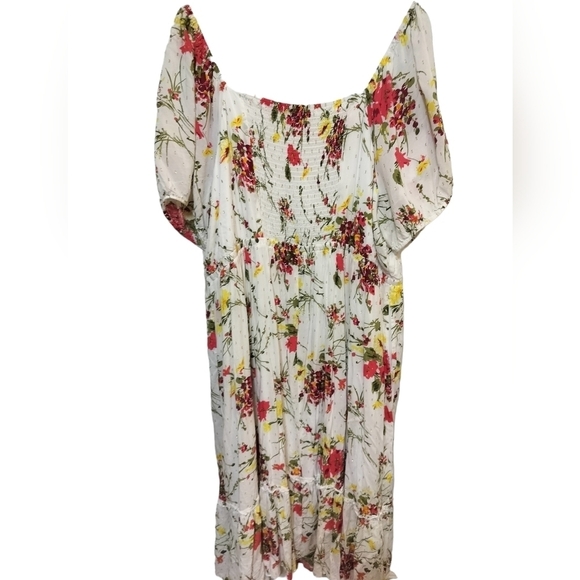 (1551) Lane Bryant Convertible Puff-Sleeve Tiered Midi Dress Plus Size 26 - Picture 5 of 12